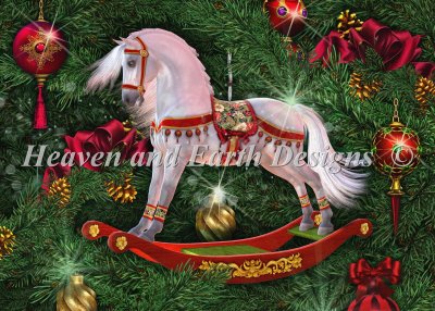 Diamond Painting Canvas - Mini Christmas Rocking Horse